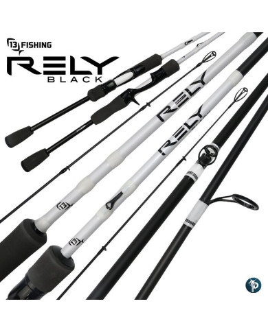 13 Fishing RELY BLACK 7ft0in 2Pc Medium Heavy Spinning Rod 13 Fishing RELY BLACK 7ft0in 2Pc Medium Heavy Spinning Rod