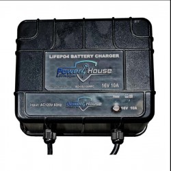 POWERHOUSE  Waterproof Run & Gun 1 Bank 10 Amp 12 V DC to 16 V DC On Board Lithium Battery Charger