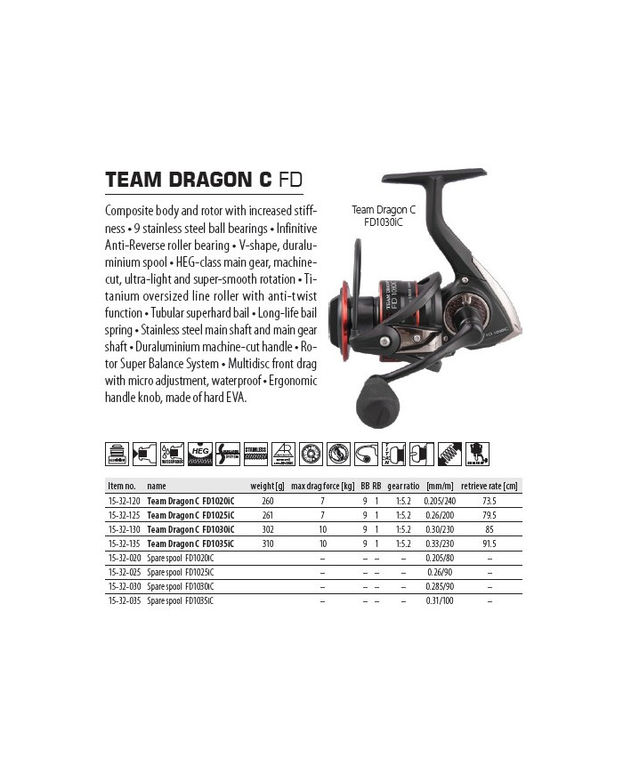 Dragon Team Dragon FD 1020iC Front Drag Spinning Reel