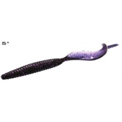Damiki Leeches Tail Black Silver Purple Flake 5in