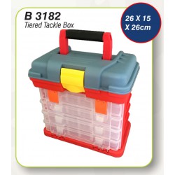 React B3182 4 Tray Tackle Box Grey Lid Red Base