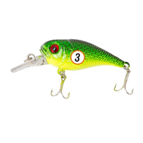 React Baby Diver Green Yellow 2 3/8in 7/32oz 2-4ft