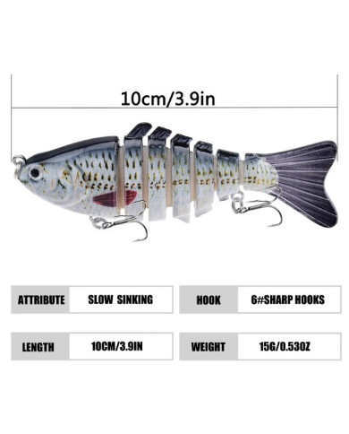 React 7 Segment Swimbait Gold Trout Holo 4in 1/2oz  React 7 Segment Swimbait Gold Trout Holo 4in 1/2oz