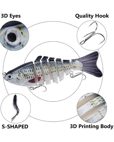 React 7 Segment Swimbait Salmon 4in 1/2oz  React 7 Segment Swimbait Salmon 4in 1/2oz