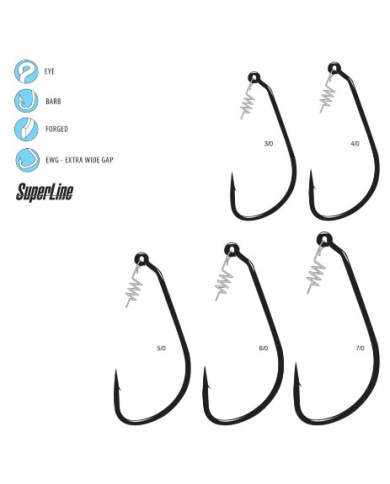 Gamakatsu Superline Spring-Lock EWG Hook Size 3/0 Gamakatsu Superline Spring-Lock EWG Hook Size 3/0