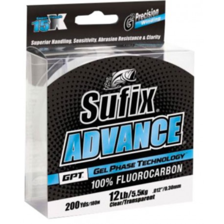 Sufix Advance 100 % Fluorocarbon (Clear) 11 lb 100 Yds