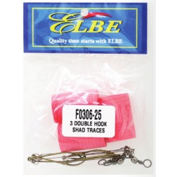 Elbe Shad/Elf Double Hook Foam Trace 3pc 