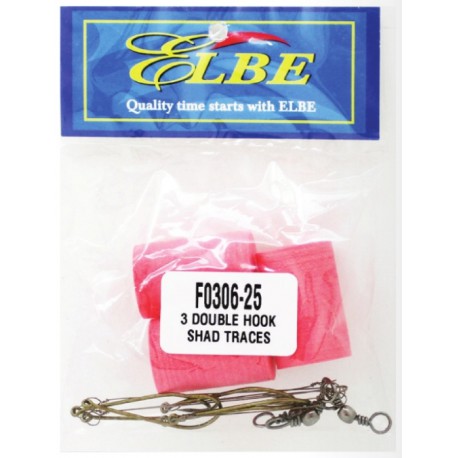 Elbe Shad/Elf Double Hook Foam Trace 3pc 