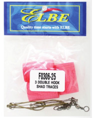 Elbe Shad/Elf Double Hook Foam Trace 3pc 