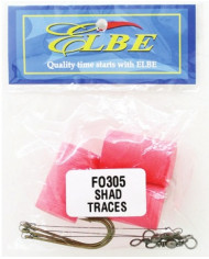 Elbe Shad/Elf Single Hook Cork Trace 3pc