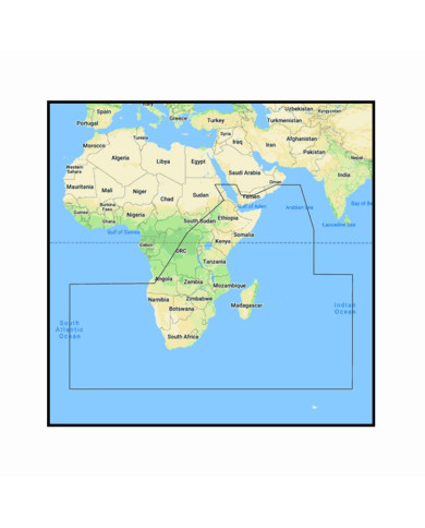 C-Map REVEAL SOUTH & EAST AFRICA with Shaded Relief Marine Chart
