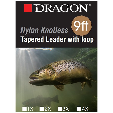 Dragon Nylon Tapered Lead 9ft 1x 