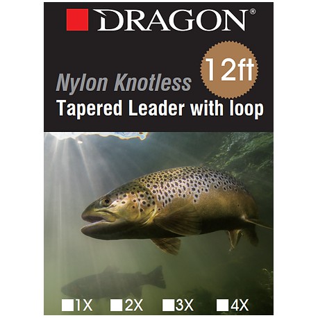 Dragon Nylon Tapered Lead 12ft 1x 9lb