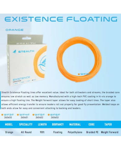 Stealth Flyline Existance Orange Floating WF6F Stealth Flyline Existance Orange Floating WF6F