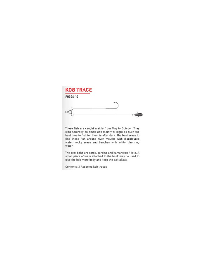 Elbe Kob 1 Hook Trace 3pc  Elbe Kob 1 Hook Trace 3pc