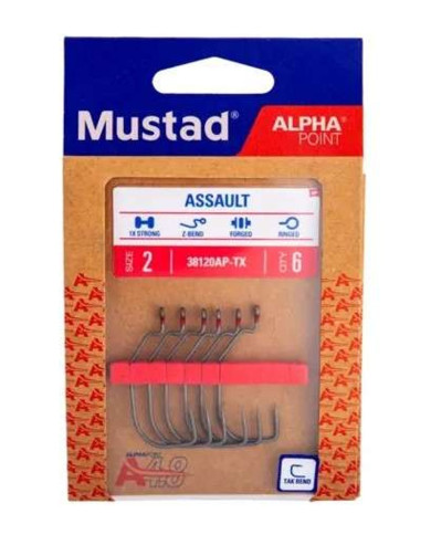 Mustad Alphapoint Assault Wide Gap Hook 3/0 Mustad Alphapoint Assault Wide Gap Hook 3/0