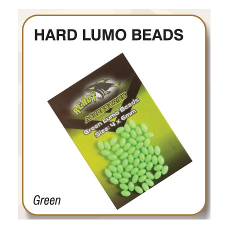 React Green Lumo Hard Beads 4x6mm 100pc