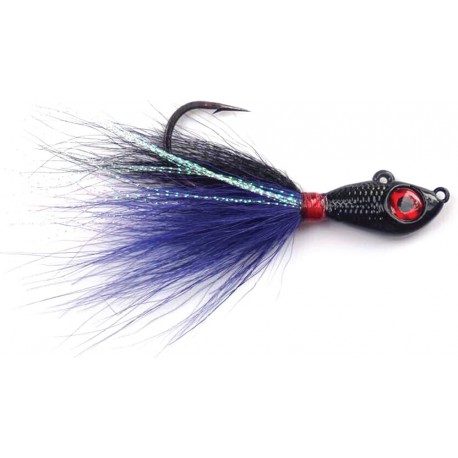 Mustad Big Eye Buck Tail Jigs Black Purple 1/2oz 