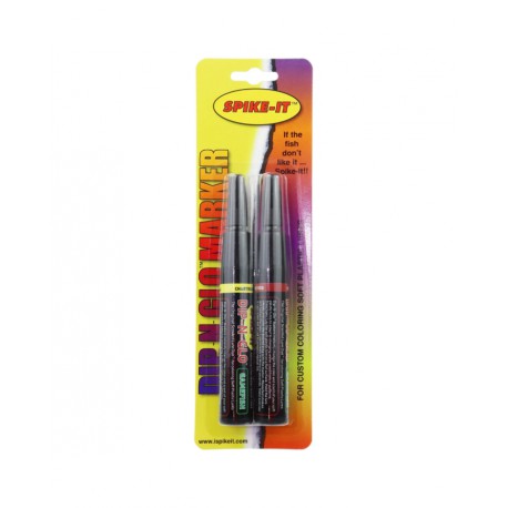 Spike-It Dip-N-Glo Garlic Scent Chartreuse/Fire Red Markers 