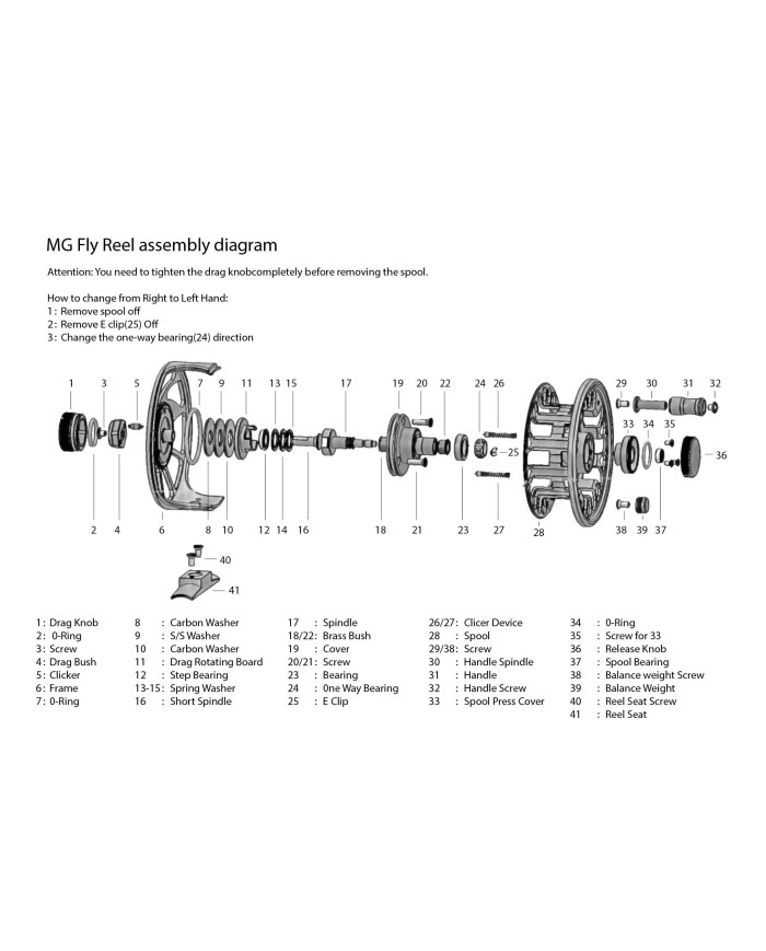 Featherlite MG Reels MG7/8 Black Spare Spool  Featherlite MG Reels MG7/8 Black Spare Spool