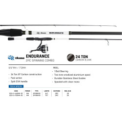 Okuma Endurance 3000A - 7ft Medium Heavy 2 Piece Spinning Combo Okuma Endurance 3000A - 7ft Medium Heavy 2 Piece Spinning Combo