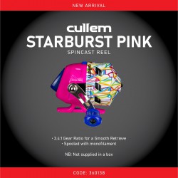 Cull-em Starburst Spincast Closed Face 3.4:1 Pink Fishing Reel