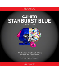 Cull-em Starburst Spincast Closed Face 3.4:1 Blue Fishing Reel