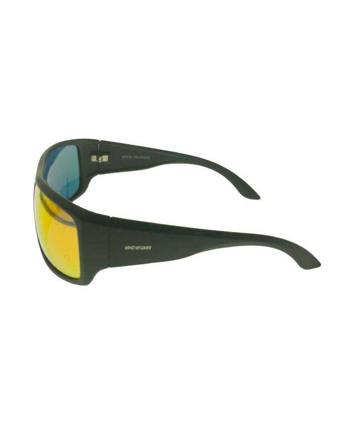 Ocean Polarized Sunglasses - PI 462 Black Frame Orange Lens Side