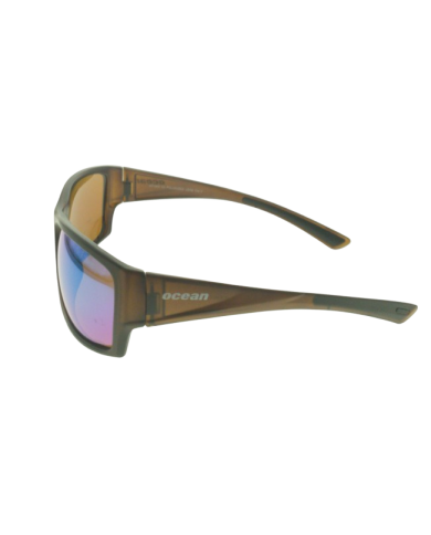 Ocean Polarized Sunglasses - PI 455 Trans Brown Frame with Blue/Green Mirror Brown Lens