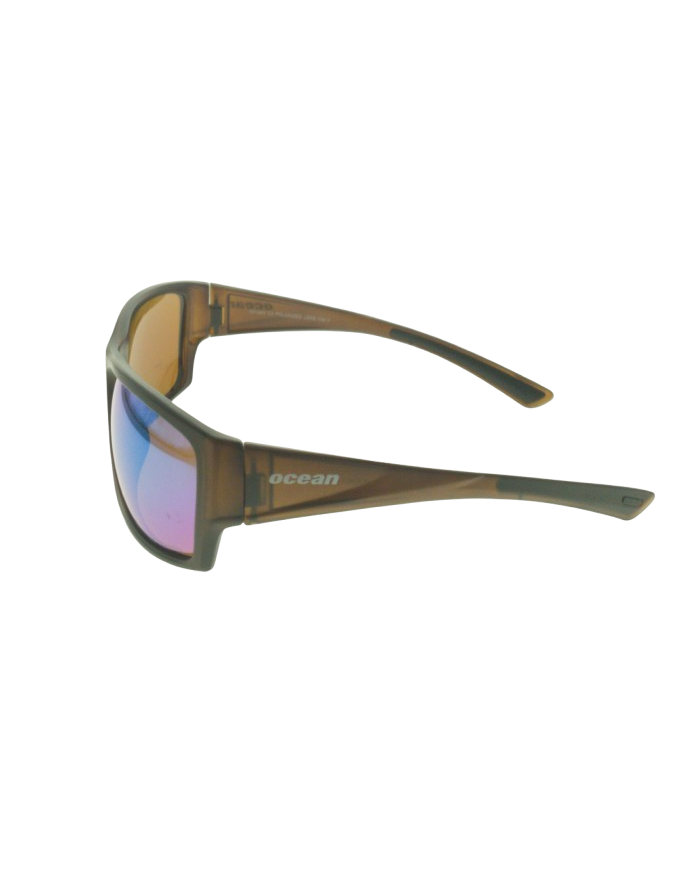 Ocean Polarized Sunglasses - PI 455 Trans Brown Frame with Blue/Green Mirror Brown Lens Ocean Polarized Sunglasses - PI 455 Trans Brown Frame with Blue/Green Mirror Brown Lens
