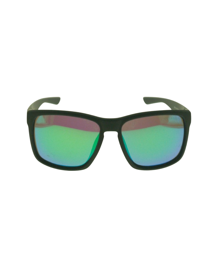 Ocean Polarized Sunglasses - PI 458 Black Frame with Blue Green Mirror Brown Lens