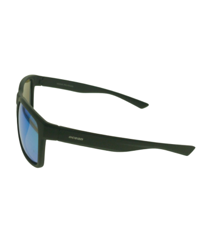 Ocean Polarized Sunglasses - PI 458 Black Frame with Blue Green Mirror Brown Lens