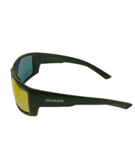 Ocean Polarized Sunglasses - PJ 758 Black Frame with Red Orange Mirror Grey Lens