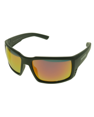 Ocean Polarized Sunglasses - PJ 758 Black Frame with Red Orange Mirror Grey Lens