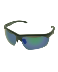 Ocean Polarized Sunglasses - PJ 767 Black Frame with Green Blue Mirror Grey Lens