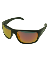 Ocean Polarized Sunglasses - PJ 765 Black Frame with Red Orange Mirror Grey Lens