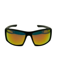 Ocean Polarized Sunglasses - PF 564 Black Frame with Red Orange Mirror Grey Lens