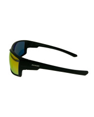 Ocean Polarized Sunglasses - PF 564 Black Frame with Red Orange Mirror Grey Lens