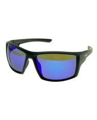 Ocean Polarized Sunglasses - PF 566 Black Frame with Blue Mirror Grey Lens