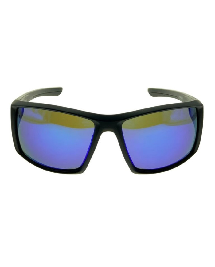 Ocean Polarized Sunglasses - PF 566 Black Frame with Blue Mirror Grey Lens