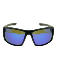 Ocean Polarized Sunglasses - PF 566 Black Frame with Blue Mirror Grey Lens