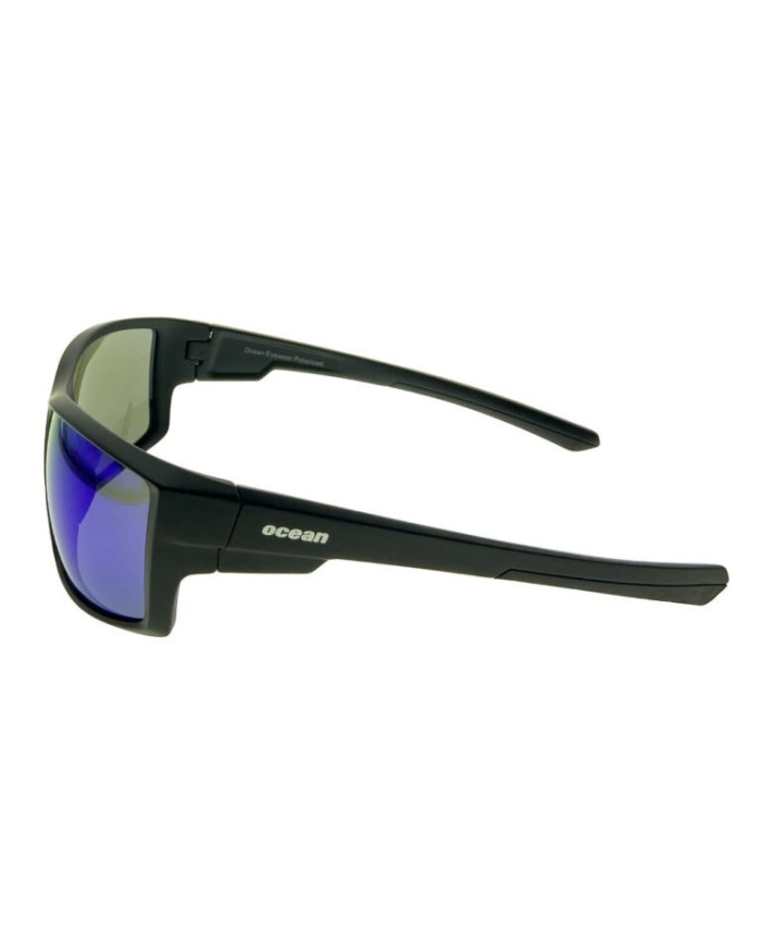 Ocean Polarized Sunglasses - PF 566 Black Frame with Blue Mirror Grey Lens