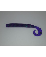 Gary Yamamoto Stretch 40 Grub Purple With Emerald Fleck 4"