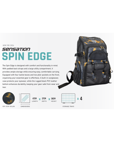 Sensation Spin Edge Tackle Bag Orange/Black/Grey Sensation Spin Edge Tackle Bag Orange/Black/Grey