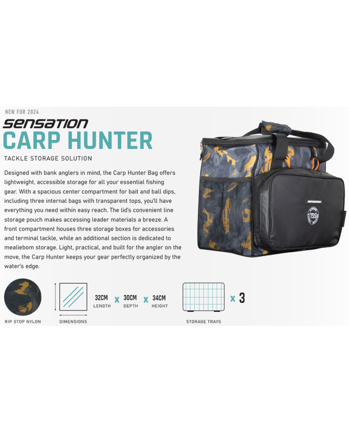 Sensation Carp Hunter Tackle Bag Orange/Black/Grey