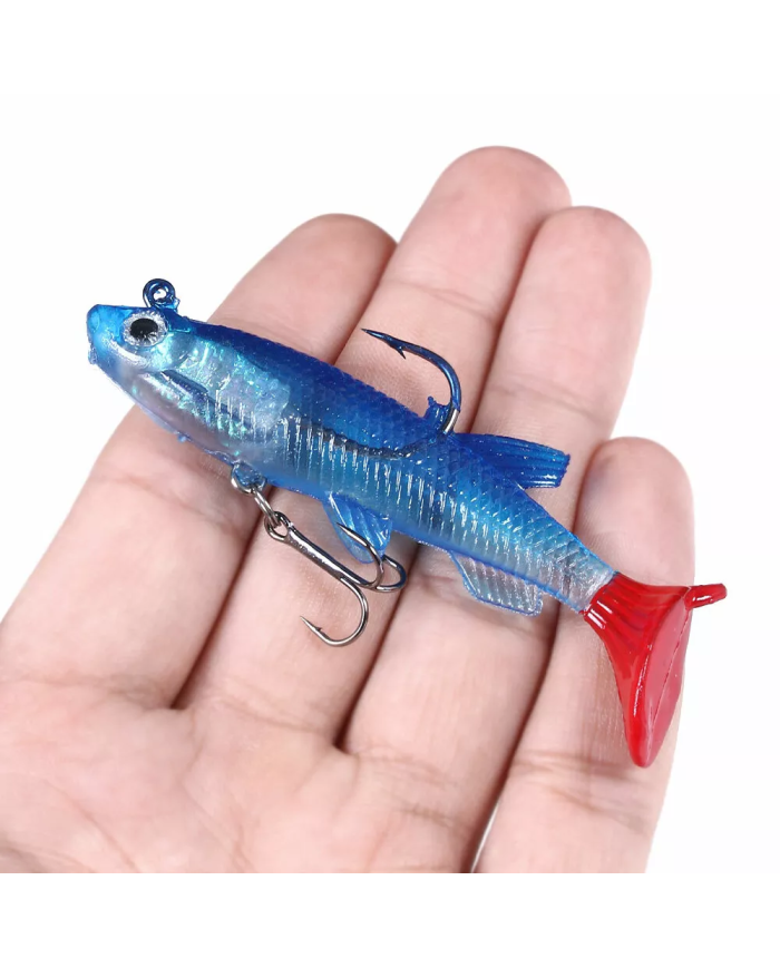 React Minnow - Pre-rigged Blue Minnow Red Tail 8cm 12g