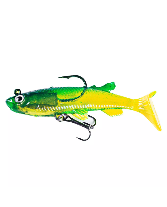 React Minnow - Pre-rigged Green Yellow Minnow 8cm 12g