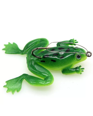 React Soft Frog Pre-Rigged Green Chartreuse Belly 1/0 5cm 5g React Soft Frog Pre-Rigged Green Chartreuse Belly 1/0 5cm 5g
