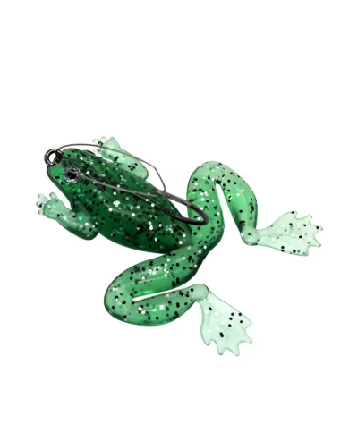 React Soft Frog Pre-Rigged Green Silver Black Fleck 1/0 5cm 5g React Soft Frog Pre-Rigged Green Silver Black Fleck 1/0 5cm 5g