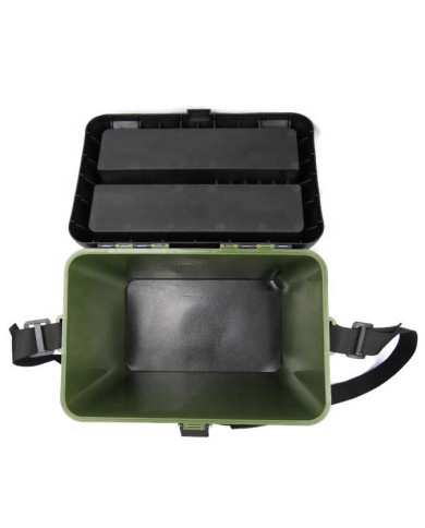 React HS317 Bucket Type Tackle Box Green/Black Lid Green Base
